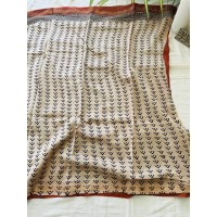 Black Floral Motif - Silk Cott... Black Floral Motif - Silk Cott...