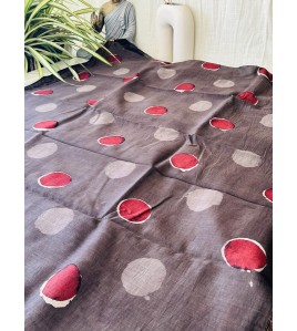 Polka Dot Cocco Brown - Silk Cotton Saree