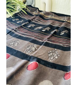 Polka Dot Cocco Brown - Silk Cotton Saree