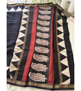 Black Fairy Triangle - Silk Cotton Saree