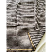 Coffee Grey Stripe-Silk Cotton... Coffee Grey Stripe-Silk Cotton...
