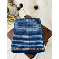 Blue Stripe-Silk Cotton Saree... Blue Stripe-Silk Cotton Saree...