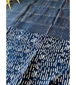 Blue Stripe-Silk Cotton Saree
