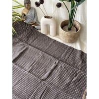 Coffee Grey Checked-Silk Cotto... Coffee Grey Checked-Silk Cotto...
