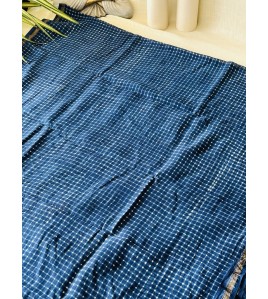 Blue Galaxy Dots-Silk Cotton Saree