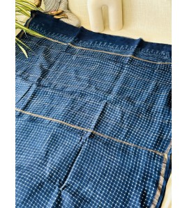 Blue Galaxy Dots-Silk Cotton Saree