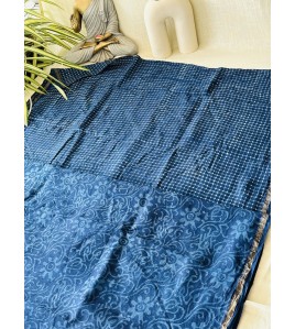Blue Galaxy Dots-Silk Cotton Saree